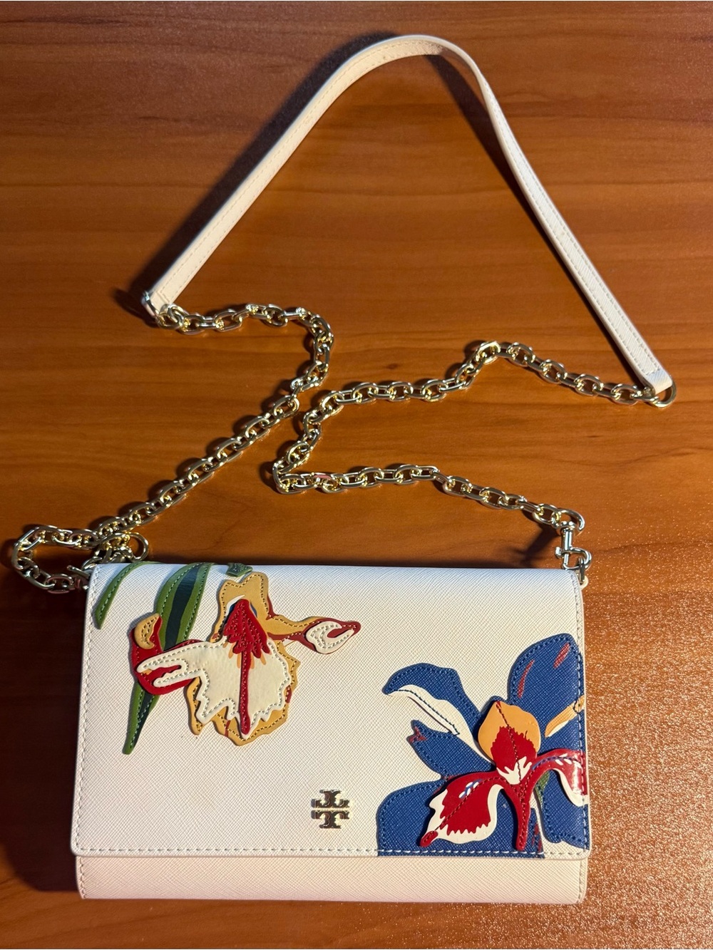 Tory Burch Emerson Floral Appliqué Crossbody